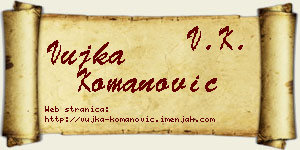 Vujka Komanović vizit kartica